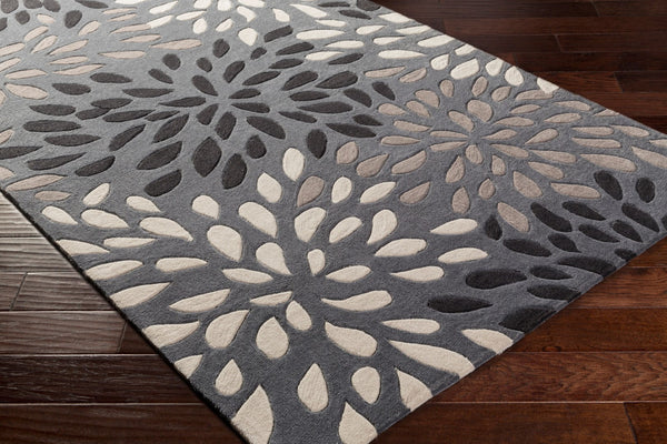 Surya Cosmopolitan 5' X 7'6" Handmade Rug - Modern, Hand Tufted, Medium Pile, Affordable Luxury Decor Charcoal Polyester Cos9263-268