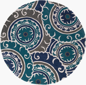 Surya Cosmopolitan 5' X 7'6" Handmade Rug - Modern, Hand Tufted, Medium Pile, Affordable Luxury Decor Ink Blue Polyester Cos9270-8rd