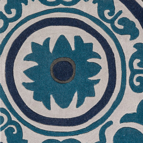 Surya Cosmopolitan 5' X 7'6" Handmade Rug - Modern, Hand Tufted, Medium Pile, Affordable Luxury Decor Ink Blue Polyester Cos9270-8rd