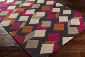 Surya Cosmopolitan 5' X 7'6" Handmade Rug - Modern, Hand Tufted, Medium Pile, Affordable Luxury Decor Plum Polyester Cos9282-8rd