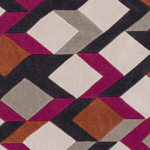 Surya Cosmopolitan 5' X 7'6" Handmade Rug - Modern, Hand Tufted, Medium Pile, Affordable Luxury Decor Plum Polyester Cos9282-8rd