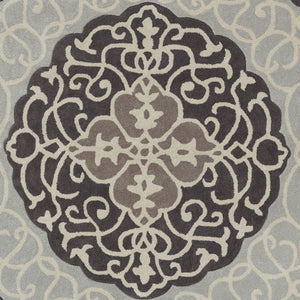 Surya Cosmopolitan Hand Tufted Polyester Area Rug Traditional Pattern Square Living Room COS9291-8RD