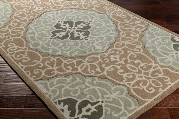 Surya Cosmopolitan Hand Tufted Square Area Rug Traditional Pattern for Living Dining Rooms COS9292-8RD
