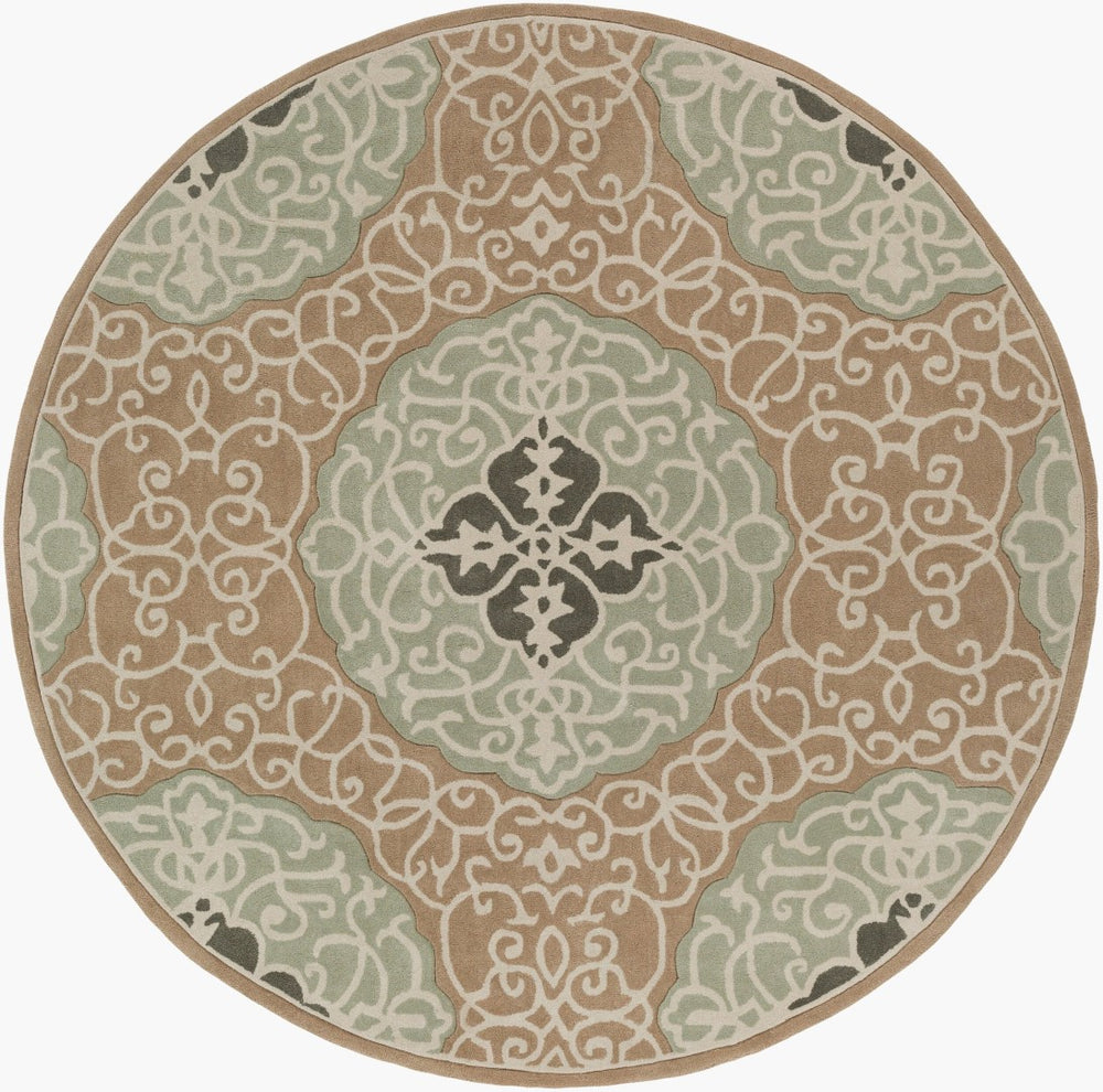 Surya Cosmopolitan Hand Tufted Square Area Rug Traditional Pattern for Living Dining Rooms COS9292-8RD