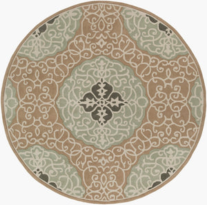 Surya Cosmopolitan Hand Tufted Square Area Rug Traditional Pattern for Living Dining Rooms COS9292-8RD