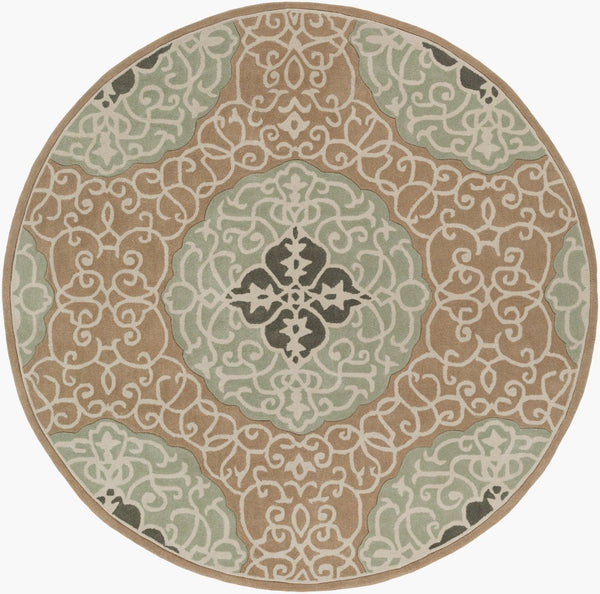 Surya Cosmopolitan Hand Tufted Square Area Rug Traditional Pattern for Living Dining Rooms COS9292-8RD
