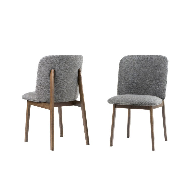 VIG Furniture Costello Mid-Century Grey Fabric Dining Chairs Set Of 2 — Wenge Tapered Legs, Plush Upholstery, 220 Lb VGMA-MI-1158-GRYWGE