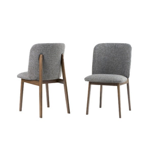 VIG Furniture Costello Mid-Century Grey Fabric Dining Chairs Set Of 2 — Wenge Tapered Legs, Plush Upholstery, 220 Lb VGMA-MI-1158-GRYWGE