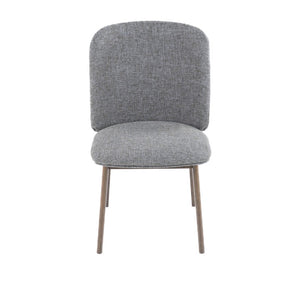 VIG Furniture Costello Mid-Century Grey Fabric Dining Chairs Set Of 2 — Wenge Tapered Legs, Plush Upholstery, 220 Lb VGMA-MI-1158-GRYWGE