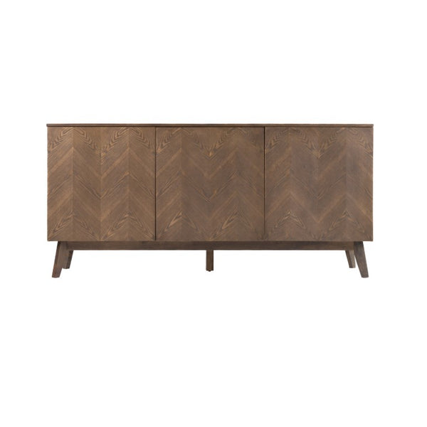 VIG Furniture Costello Night Wenge Mid-Century Buffet With 3 Doors, Raised Legs, Magnetic Latches, Durable Storage VGMA-BH-762