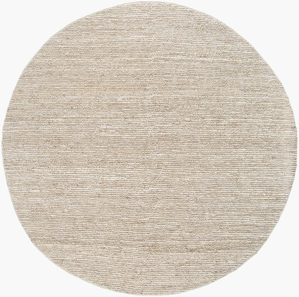 Livabliss Continental Hand Woven Jute Area Rug Organic Texture for Living Room or Dining Space Ivory 8' x 8' Round COT1930-8RD