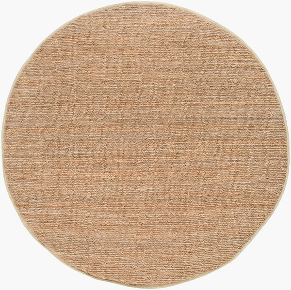 Livabliss Continental Hand-woven Jute Area Rug Natural Fiber Cottage Style for Living Room Tan 8' x 8' COT1931-8RD