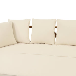English Elm Christopher Knight Home® - Outdoor Acacia Wood Daybed Sofa: Stylish 3-Seater Lounge With Water-Resistant Cushions For Patios 74327.00BEIGE