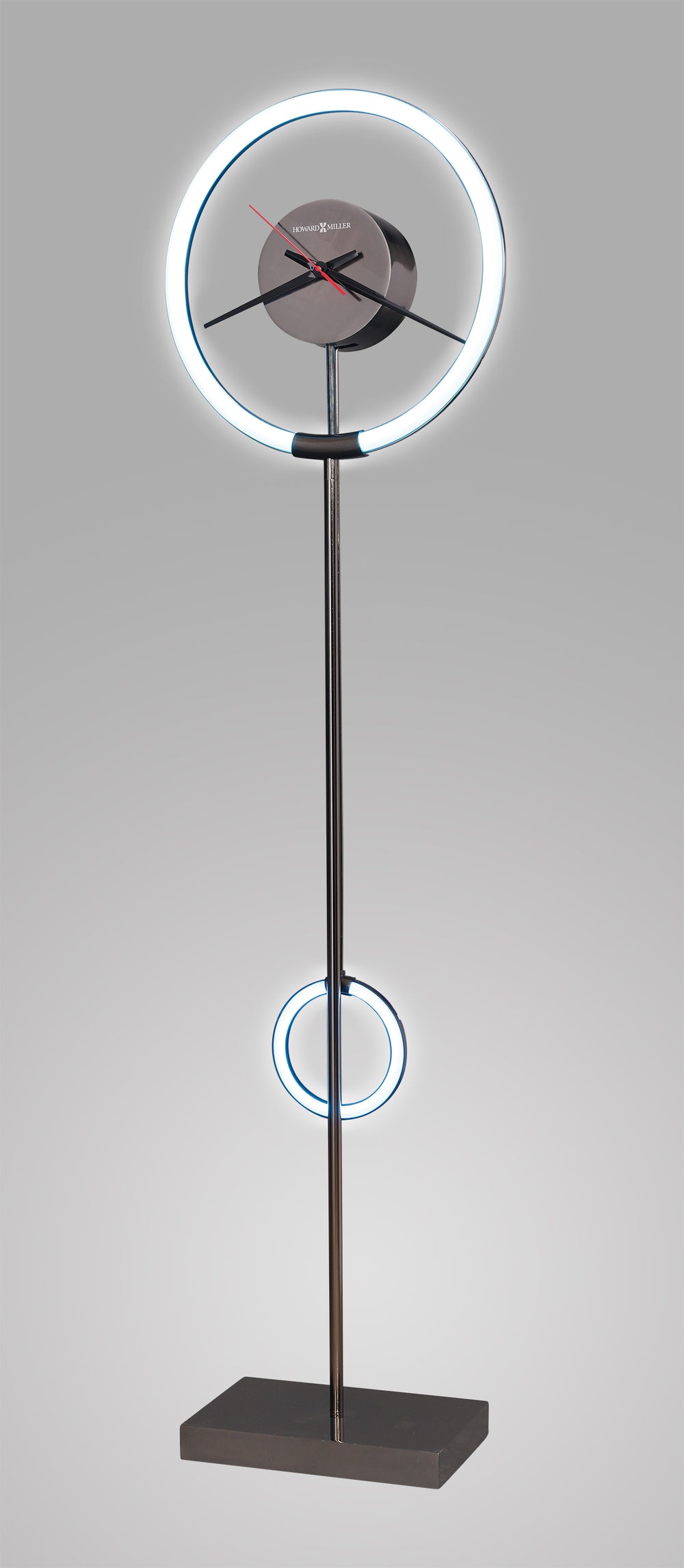 Hekman Furniture 615140 Minimalistic Gunmetal Floor Clock With Led Color Changing Features & Remote Control Options  Prism Grandfather Clock 615140