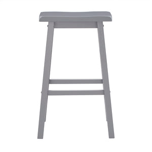 Homelegance By Top-Line Jarvis Saddle Seat 29-inch Bar Height Backless Stools (Set of 2) Grey Rubberwood