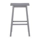 Homelegance By Top-Line Jarvis Saddle Seat 29-inch Bar Height Backless Stools (Set of 2) Grey Rubberwood