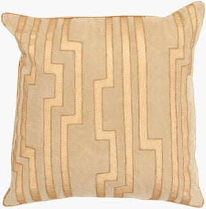 Surya Velocity 18"X18" Modern Accent Pillow - Luxurious Cotton-linen Blend, Elegant Design For Home Decor Metallic Gold Linen,Cotton,Cotton Cov002-1818p