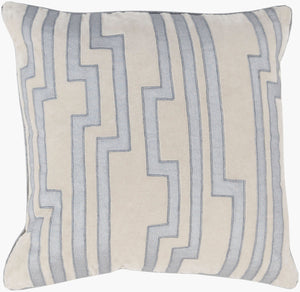 Surya Velocity 18"X18" Modern Accent Pillow - Luxurious Cotton-linen Blend, Elegant Design For Home Decor Light Gray Linen,Cotton,Cotton Cov004-1818p