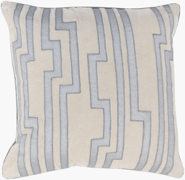 Surya Velocity 18"X18" Modern Accent Pillow - Luxurious Cotton-linen Blend, Elegant Design For Home Decor Light Gray Linen,Cotton,Cotton Cov004-1818p