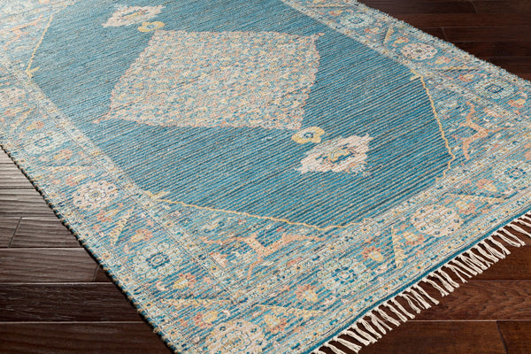 Surya Coventry 2' X 3' Handmade Jute Rug - Timeless Elegance, Durable Comfort For Stylish Home Decor Teal Jute,Polyester,Cotton Cov2302-576