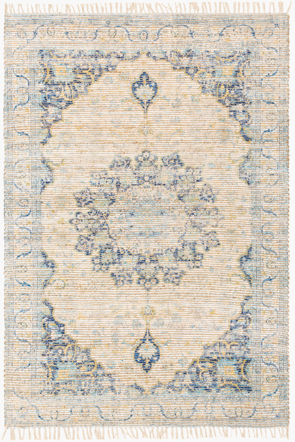 Surya Coventry 2' X 3' Handmade Jute Rug - Timeless Elegance, Durable Comfort For Stylish Home Decor Denim Jute,Polyester,Cotton Cov2304-576
