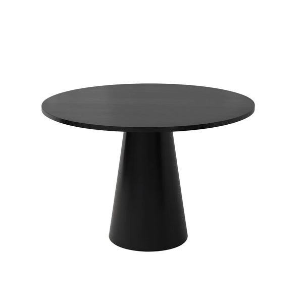 Cove Round Pedestal Counter Height Table Rubberwood Vintage Black for Kitchen Dining