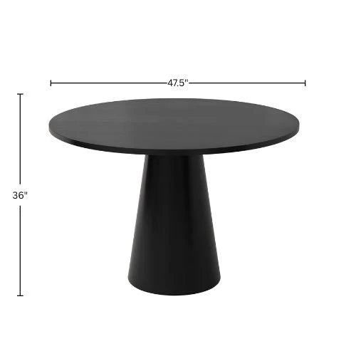 Cove Round Pedestal Counter Height Table Rubberwood Vintage Black for Kitchen Dining