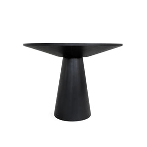 Cove Round Pedestal Counter Height Table Rubberwood Vintage Black for Kitchen Dining