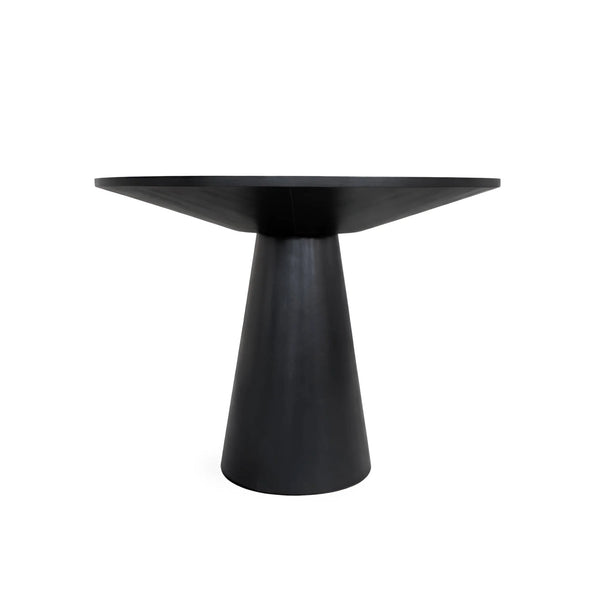Cove Round Pedestal Counter Height Table Rubberwood Vintage Black for Kitchen Dining