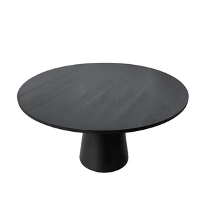 Cove Round Pedestal Counter Height Table Rubberwood Vintage Black for Kitchen Dining