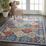 Nourison Grafix GRF31 Machine Made Power-loomed Narrow Border Indoor Only Bohemian Vintage Rug Multicolor, Multicolor 100% Polypropylene 99446809667