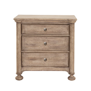 Higgins Street 3-Drawer Nightstand with USB-C ports Brown with Woodland Stone Finish P349140 Pulaski Furniture