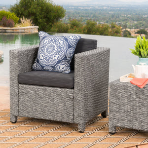 English Elm Puerta Outdoor Club Chair Woven Faux Rattan Iron Frame All Weather Patio Lounge 52979.00MBK