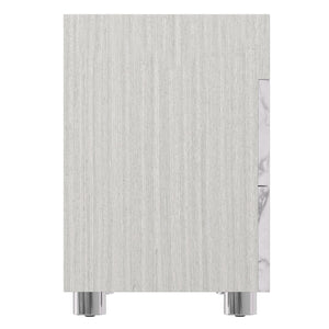 Bernhardt Bernhardt Stratum Nightstand With Arabescato Stone Fronts, Mist Ash Case, Usb Charging, Polished Steel › 325230
