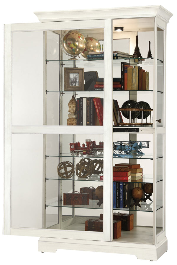 Hekman Furniture 680639 Tyler Iv Curio Cabinet - Elegant White Display Case With Adjustable Shelves & Led Lighting Aged Linen Tyler Iv Curio Cabinet 680639