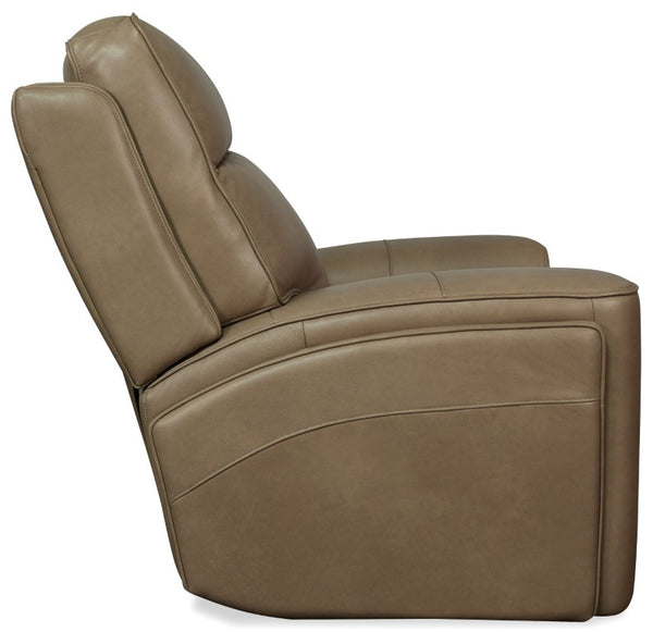 Hooker Furniture Riverton Semi-Aniline Leather Power Gliding Recliner With Adjustable Headrest, Lumbar & Cupholders SS708-PHLG1-086