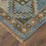 Feizy Rugs Fillmore Wool Hand Knotted Vintage Rug Blue/Green 2'-6" x 8'