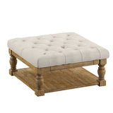 Cadeo Baluster Pine Tufted Storage Ottoman