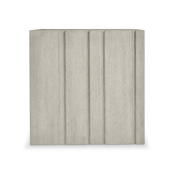 Bernhardt Bernhardt Tempo Side Table In Wirebrushed Larza Oak — Rustic Modern Vertical Panel Accent Table 346122