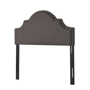 English Elm Christopher Knight Home® - Upholstered Headboard Queen with Nailhead Trim, Sturdy Steel Legs, Adjustable Height, Sleek Design Gray 57869.00GRY