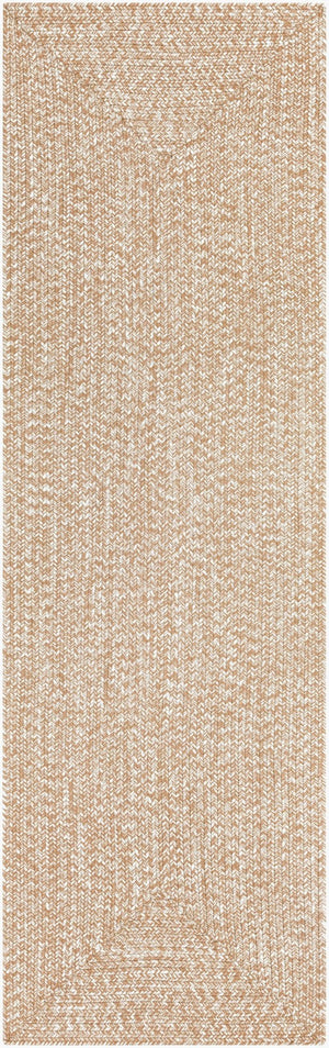 Livabliss Chesapeake Bay Flatweave Polypropylene Rug Country Cottage Style Indoor Outdoor Area Brown, Cream 2'6" x 8' CPK2300-268