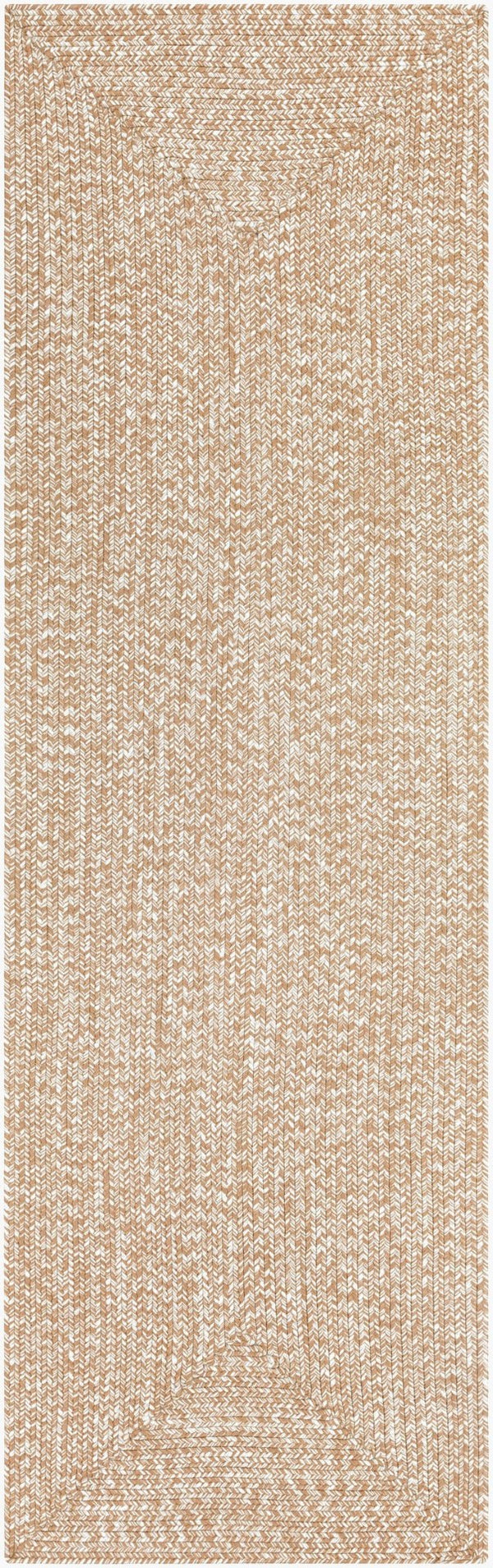 Livabliss Chesapeake Bay Flatweave Polypropylene Rug Country Cottage Style Indoor Outdoor Area Brown, Cream 2'6" x 8' CPK2300-268