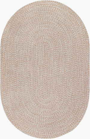 Livabliss Chesapeake Bay Flatweave Polypropylene Rug Country Cottage Style Indoor Outdoor Area Brown, Cream 5' x 7'6" Oval CPK2300-576OV