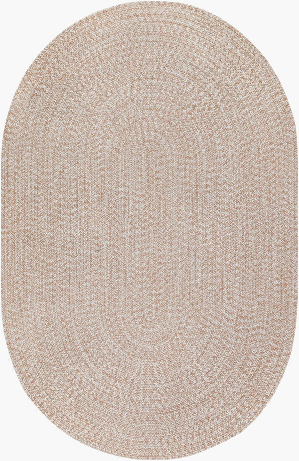 Livabliss Chesapeake Bay Flatweave Polypropylene Rug Country Cottage Style Indoor Outdoor Area Brown, Cream 5' x 7'6" Oval CPK2300-576OV