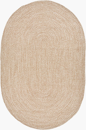 Livabliss Chesapeake Bay Flatweave Polypropylene Rug Country Cottage Style Indoor Outdoor Area Brown, Cream 6' x 9' Oval CPK2300-69OV
