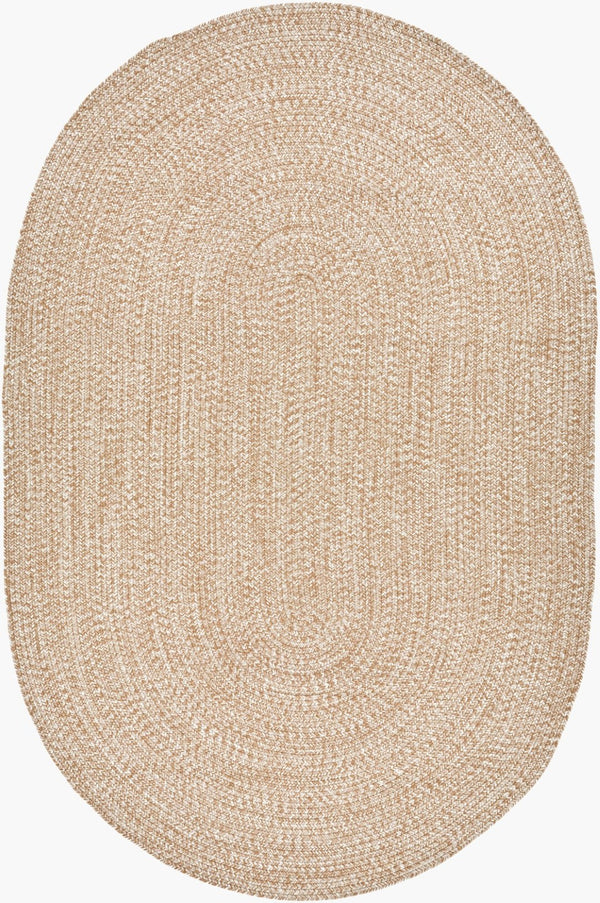 Livabliss Chesapeake Bay Flatweave Polypropylene Rug Country Cottage Style Indoor Outdoor Area Brown, Cream 6' x 9' Oval CPK2300-69OV