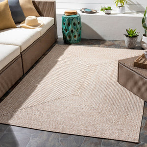Livabliss Chesapeake Bay Flatweave Polypropylene Rug Country Cottage Style Indoor Outdoor Area Brown, Cream 6' x 9' Rectangle CPK2300-69