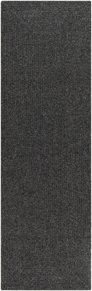 Livabliss Chesapeake Bay Cottage Style Flatweave Polypropylene Outdoor Rug for Patio Spaces Black 2'6" x 8' CPK2301-268