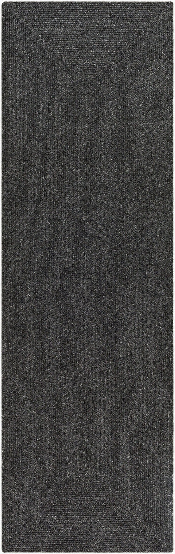 Livabliss Chesapeake Bay Cottage Style Flatweave Polypropylene Outdoor Rug for Patio Spaces Black 2'6" x 8' CPK2301-268