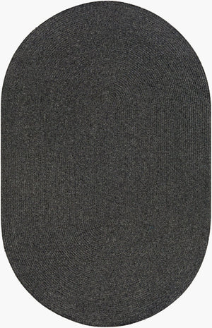 Livabliss Chesapeake Bay Cottage Style Flatweave Polypropylene Outdoor Rug for Patio Spaces Black 6' x 9' Oval CPK2301-69OV